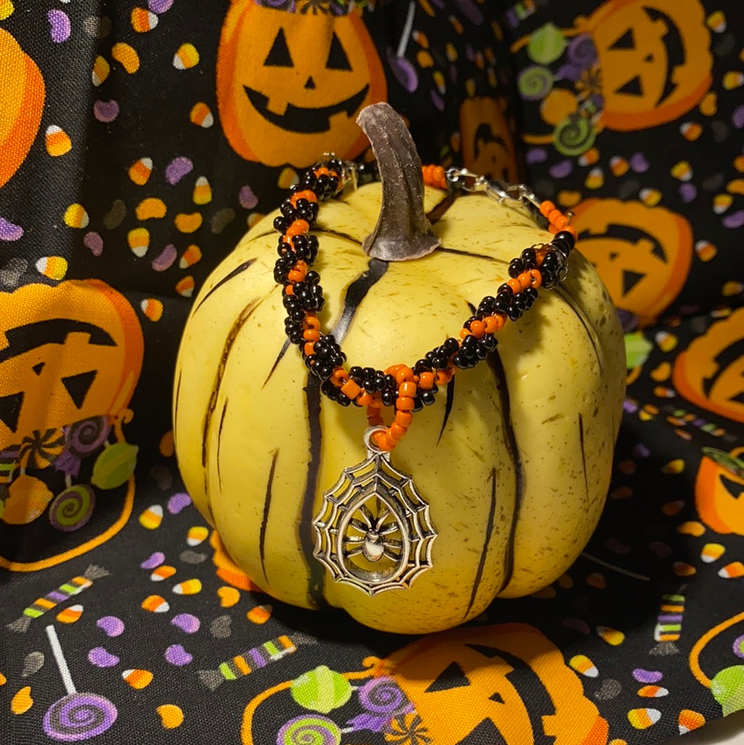 Halloween Spiral Twist Bracelet with Spider